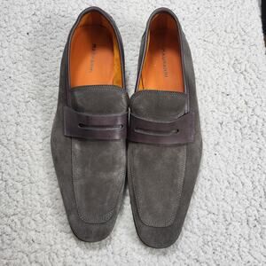 Magnanni Vince Suede Penny Loafers grey color style number 22405 mens size 8.5